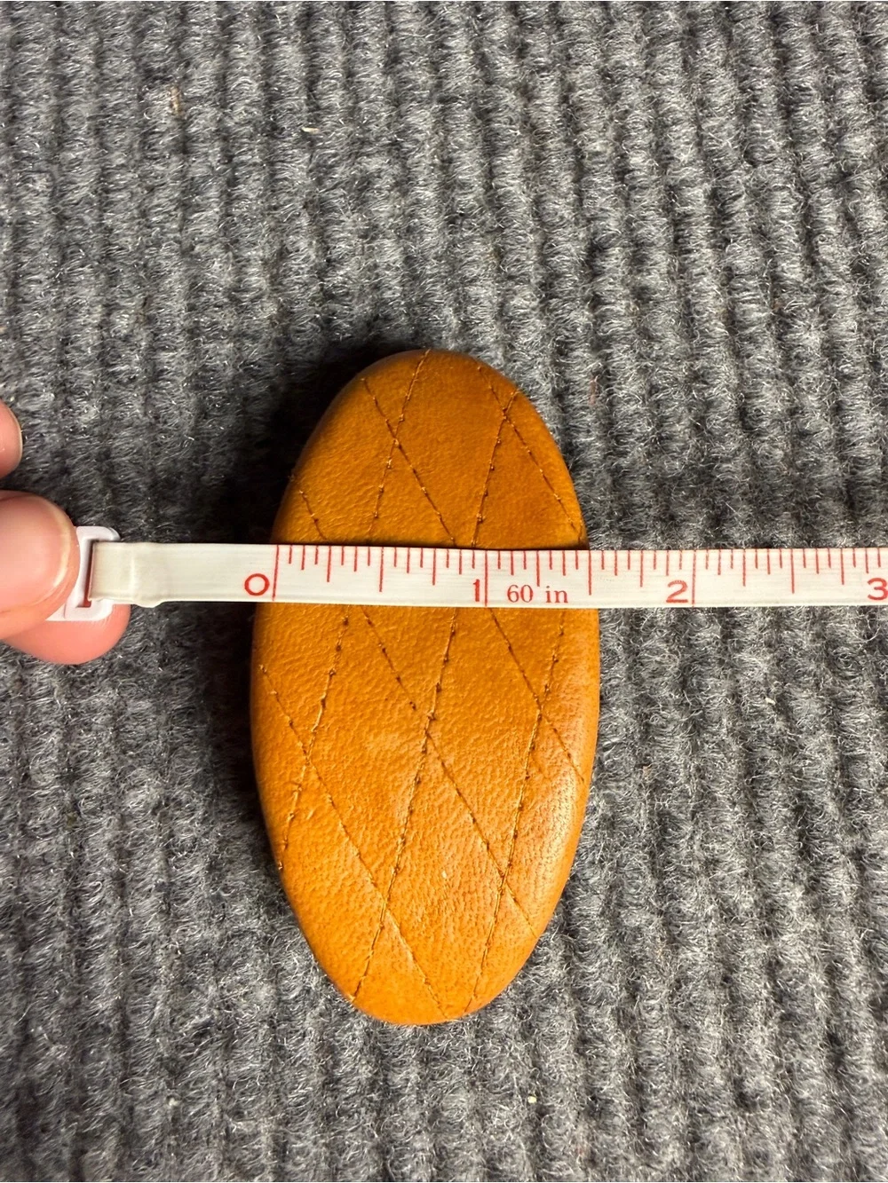 Vintage Eve Reid Quilted Leather Barrette Hair Clip | Cognac Tan